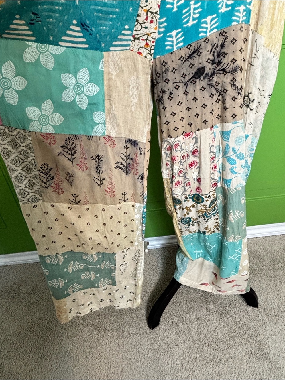 NWT Blue Sky Patchwork Multicolor Overalls - Picture 6 of 14